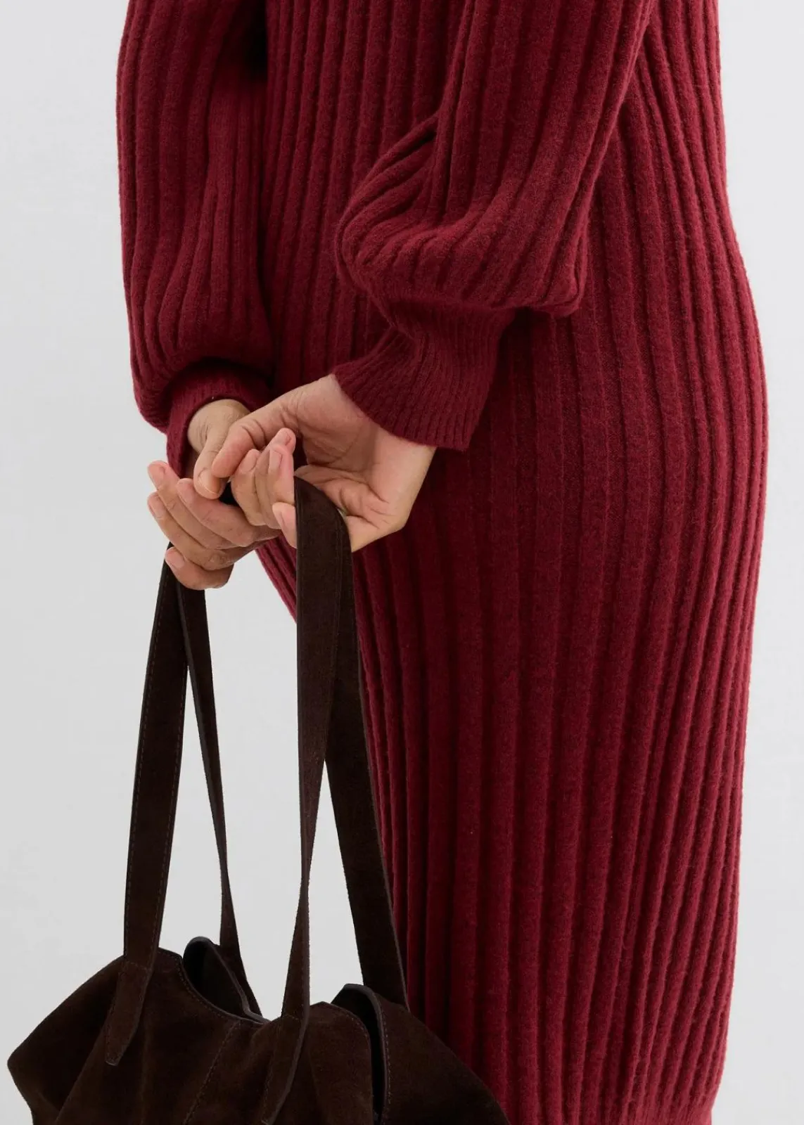 bonprix Kleider|Strickmode^Strickkleid rubinrot