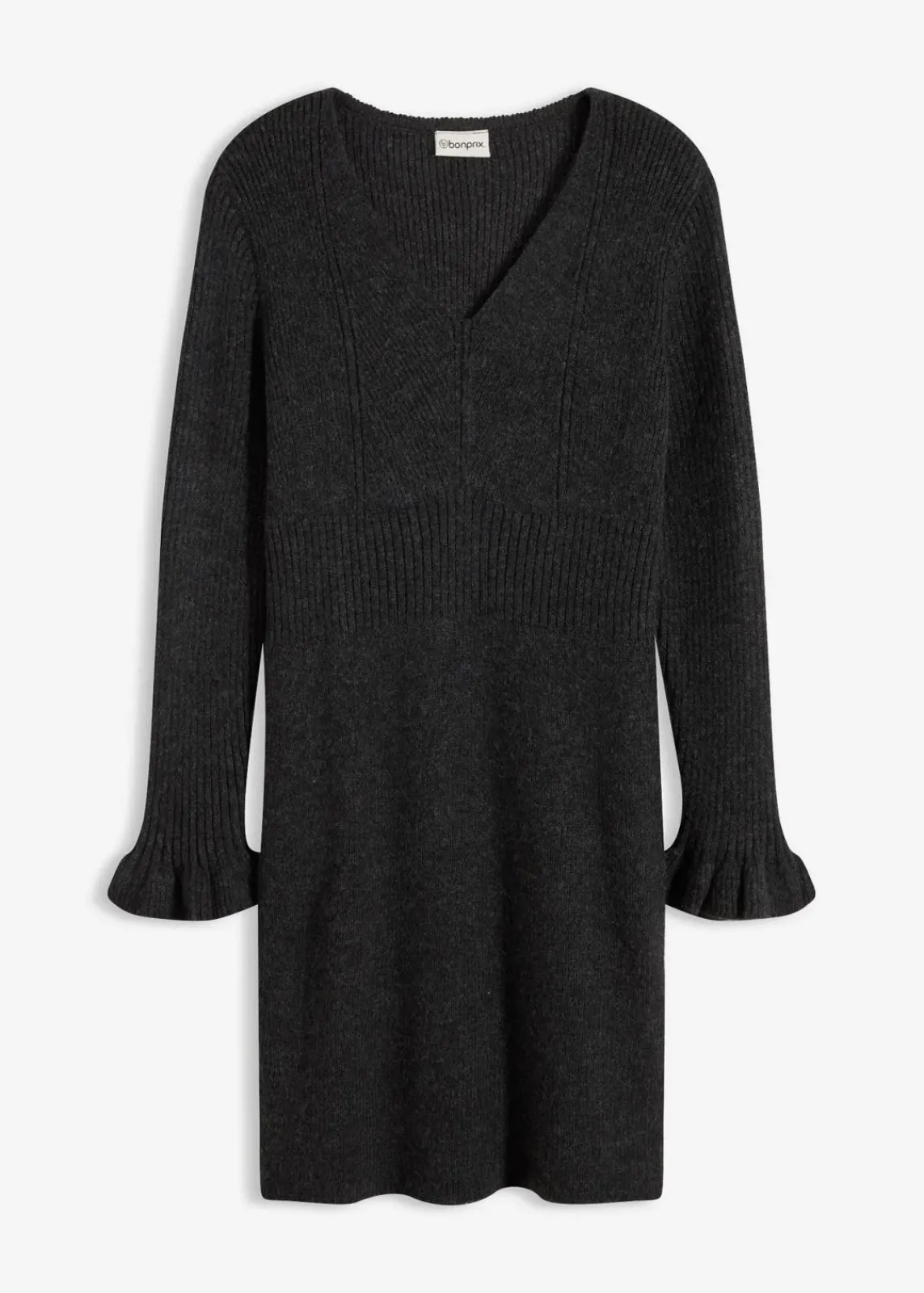 bonprix Bekleidung·Umstandsmode|Bekleidung·Pullover & Strickjacken^Strickkleid anthrazit meliert