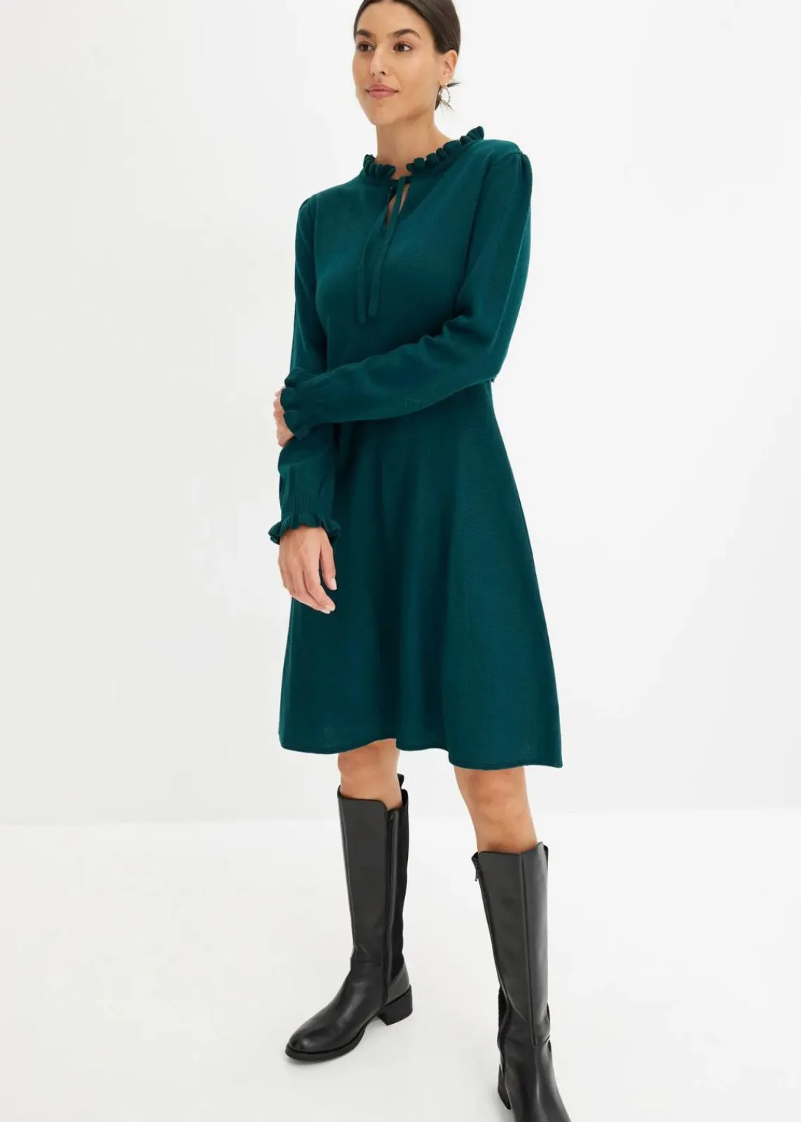 bonprix Bekleidung·Umstandsmode|Bekleidung·Pullover & Strickjacken^Strickkleid tiefgrün