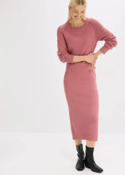 bonprix Kleider|Strickmode^Strickkleid softbeere meliert