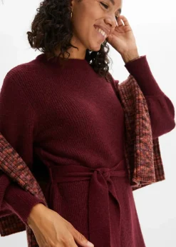 bonprix Kleider|Strickmode^Strickkleid ahornrot meliert
