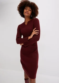 bonprix Bekleidung·Umstandsmode|Strickmode^Strickkleid rubinrot