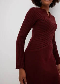bonprix Bekleidung·Umstandsmode|Strickmode^Strickkleid rubinrot