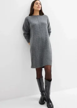 bonprix Bekleidung·Umstandsmode|Strickmode^Strickkleid anthrazit meliert