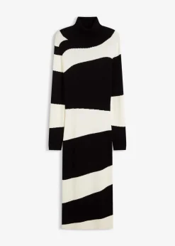 bonprix Bekleidung·Umstandsmode|Bekleidung·Pullover & Strickjacken^Strickkleid schwarz/weiß