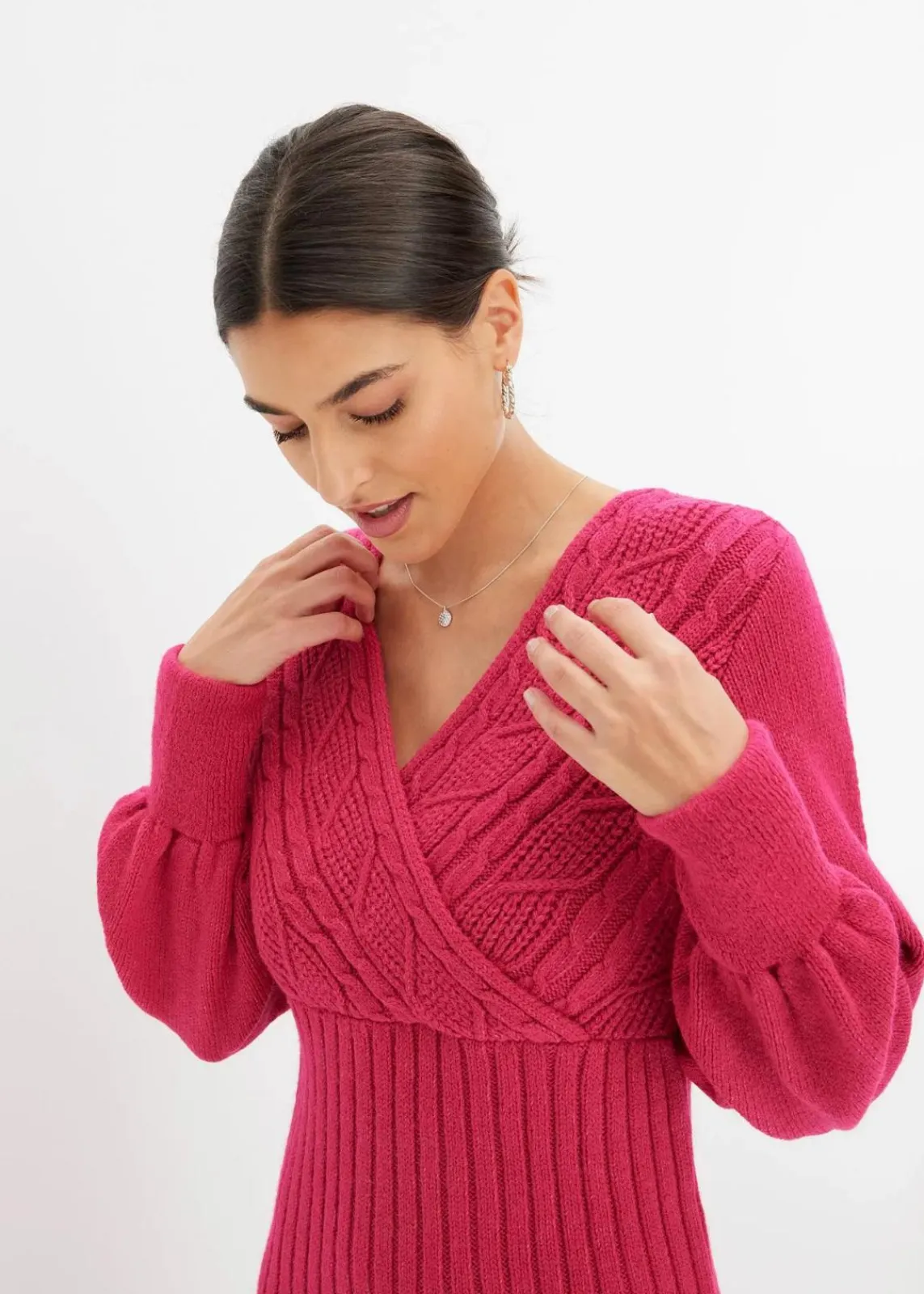 bonprix Bekleidung·Umstandsmode|Bekleidung·Pullover & Strickjacken^Strickkleid pink
