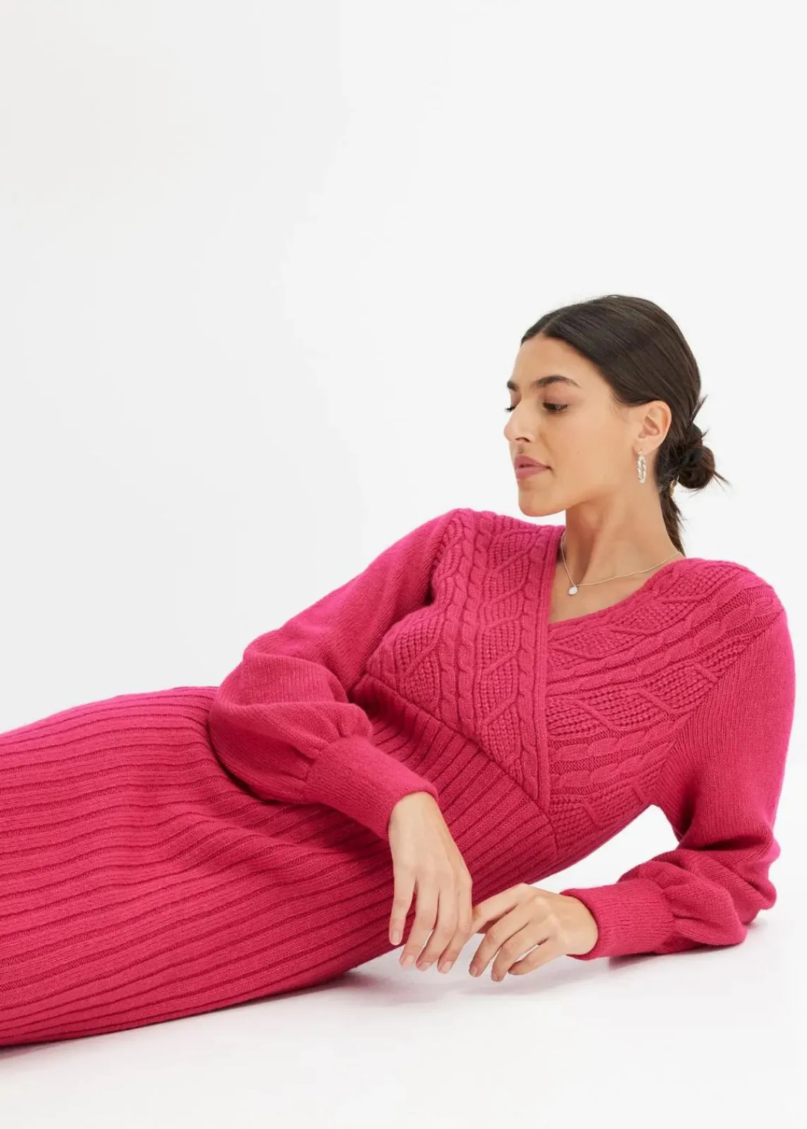bonprix Bekleidung·Umstandsmode|Bekleidung·Pullover & Strickjacken^Strickkleid pink