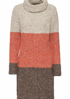 bonprix Bekleidung·Umstandsmode|Bekleidung·Pullover & Strickjacken^Strickkleid dunkelbraun/orange/beige meliert