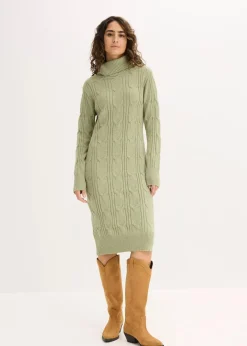 bonprix Bekleidung·Umstandsmode|Strickmode^Strickkleid hellgrün meliert