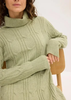 bonprix Bekleidung·Umstandsmode|Strickmode^Strickkleid hellgrün meliert