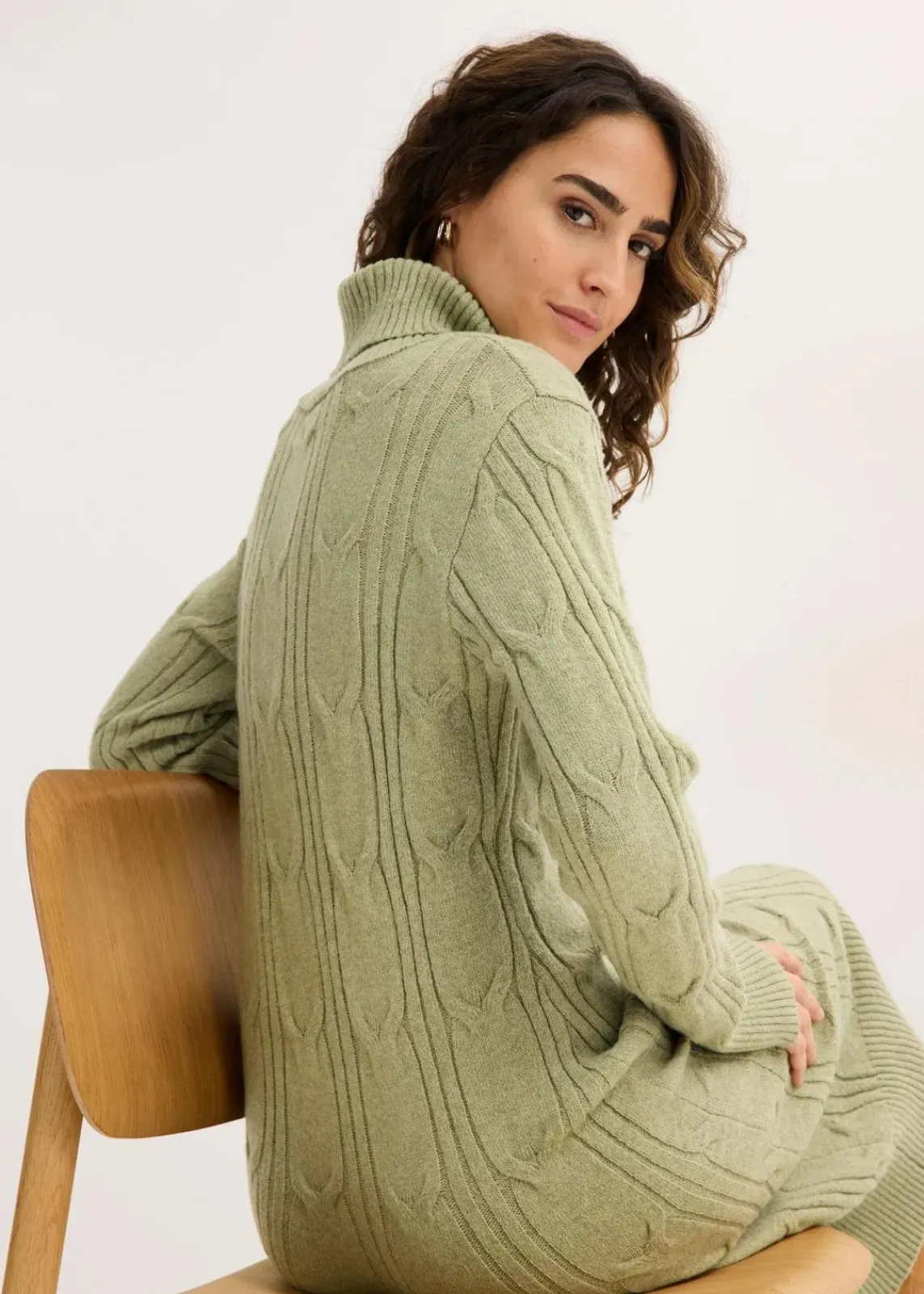 bonprix Bekleidung·Umstandsmode|Strickmode^Strickkleid hellgrün meliert