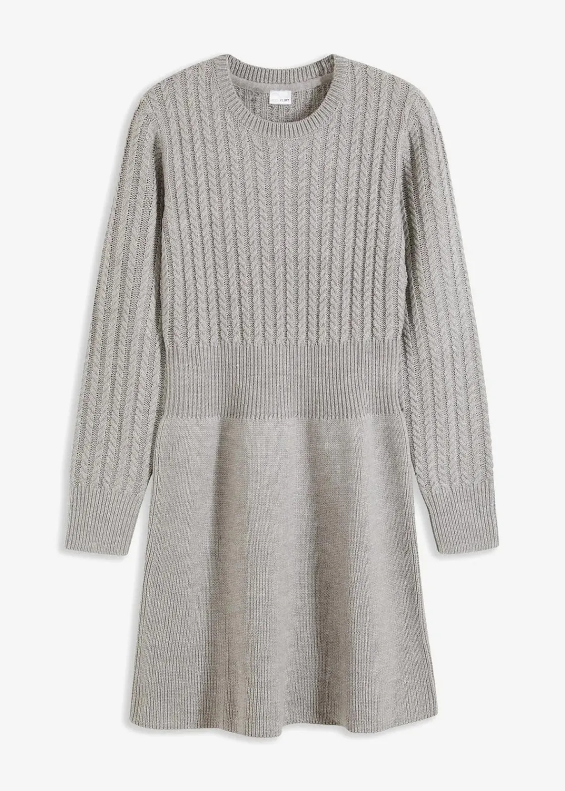 bonprix Kleider|Strickmode^Strickkleid grau meliert