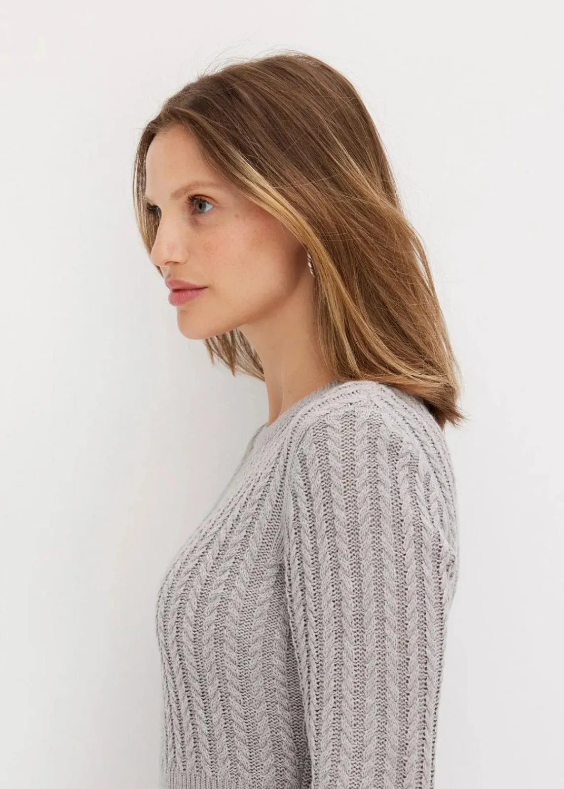 bonprix Kleider|Strickmode^Strickkleid grau meliert