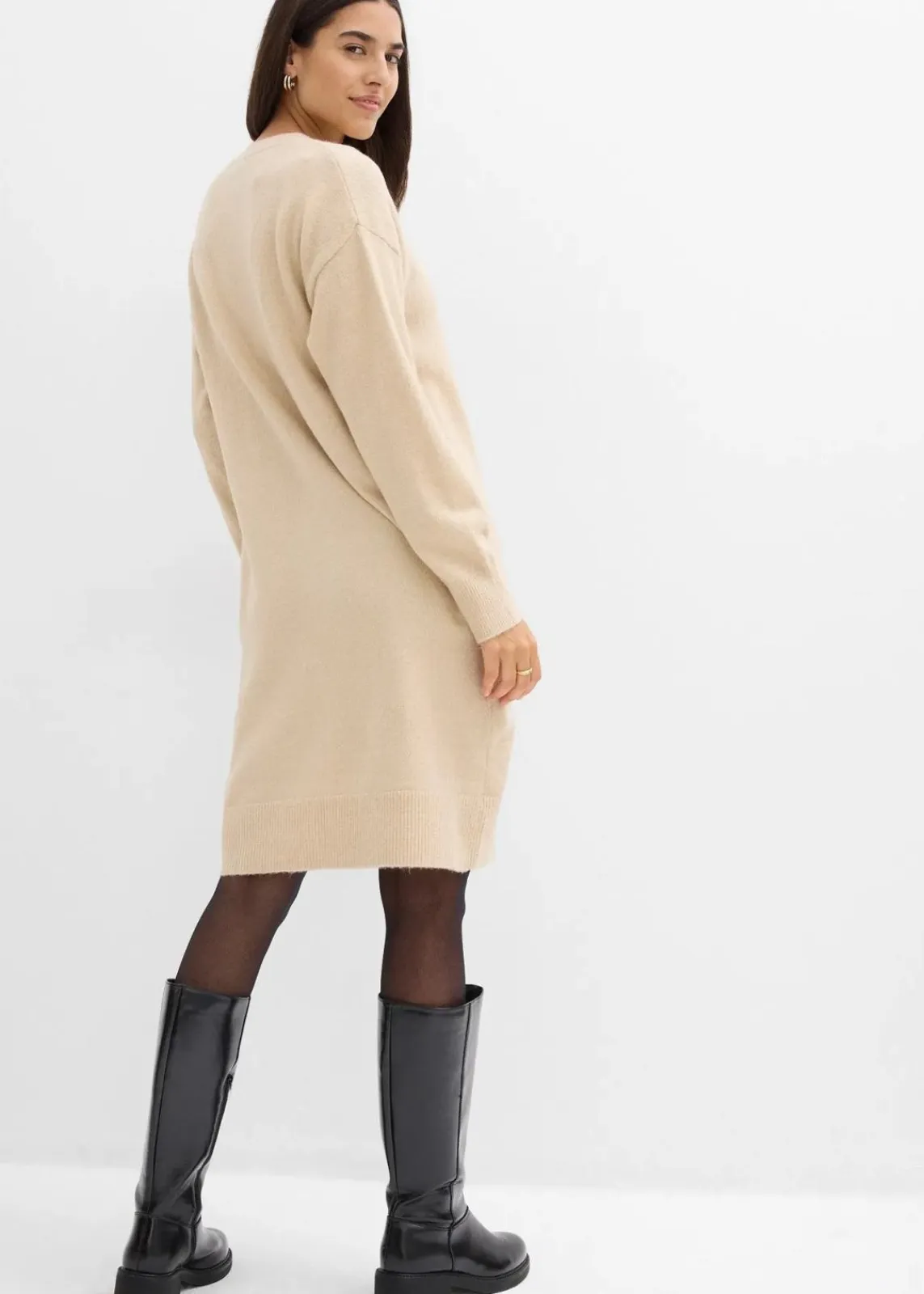 bonprix Bekleidung·Umstandsmode|Strickmode^Strickkleid kieselbeige meliert