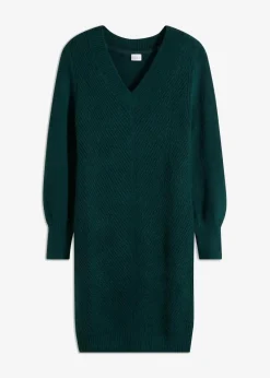 bonprix Bekleidung·Umstandsmode|Bekleidung·Pullover & Strickjacken^Strickkleid tiefgrün