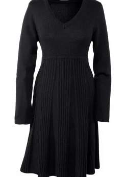 bonprix Kleider|Strickmode^Strickkleid schwarz