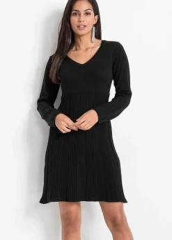 bonprix Kleider|Strickmode^Strickkleid schwarz