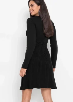bonprix Kleider|Strickmode^Strickkleid schwarz