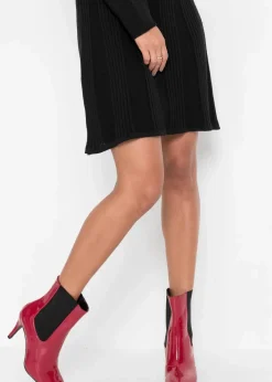 bonprix Kleider|Strickmode^Strickkleid schwarz