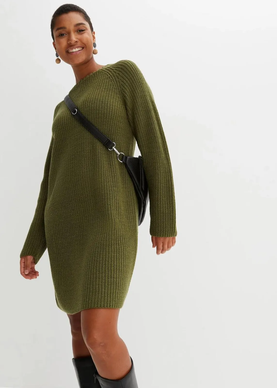 bonprix Bekleidung·Umstandsmode|Strickmode^Strickkleid dunkelkhaki