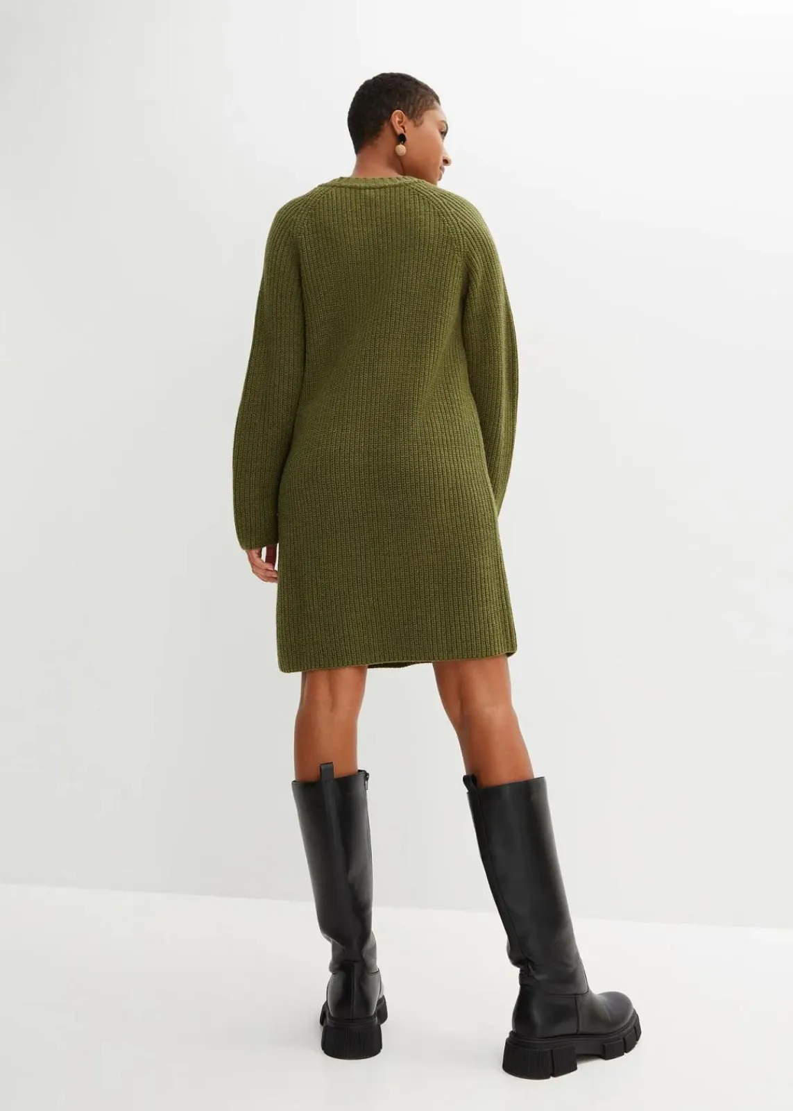 bonprix Bekleidung·Umstandsmode|Strickmode^Strickkleid dunkelkhaki