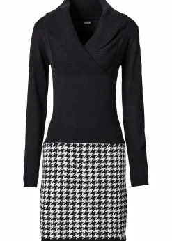 bonprix Bekleidung·Umstandsmode|Bekleidung·Pullover & Strickjacken^Strickkleid schwarz/wollweiß