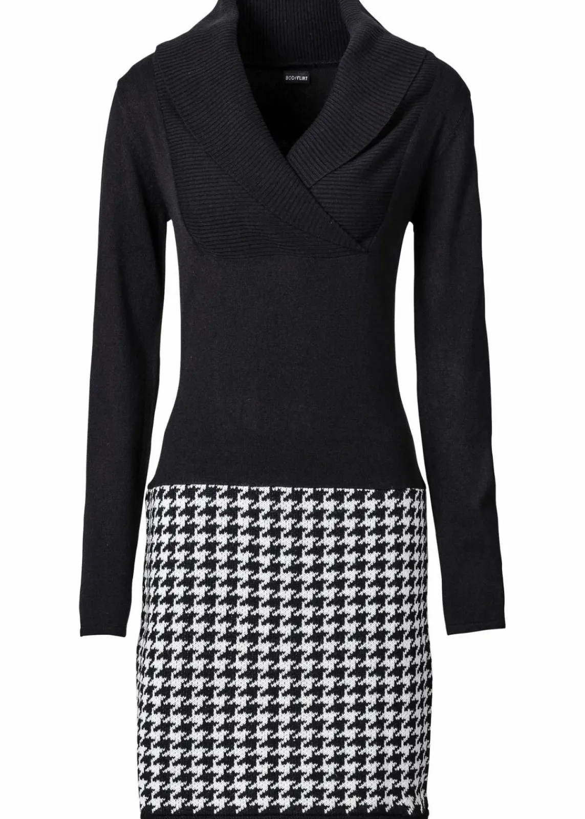 bonprix Bekleidung·Umstandsmode|Bekleidung·Pullover & Strickjacken^Strickkleid schwarz/wollweiß
