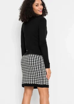 bonprix Bekleidung·Umstandsmode|Bekleidung·Pullover & Strickjacken^Strickkleid schwarz/wollweiß