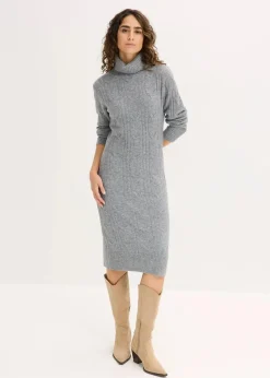 bonprix Bekleidung·Umstandsmode|Strickmode^Strickkleid grau meliert