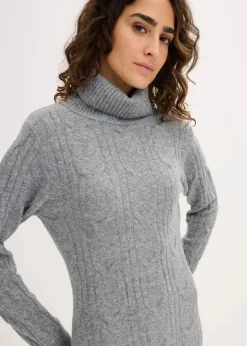 bonprix Bekleidung·Umstandsmode|Strickmode^Strickkleid grau meliert
