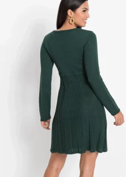 bonprix Bekleidung·Umstandsmode|Bekleidung·Pullover & Strickjacken^Strickkleid tiefgrün