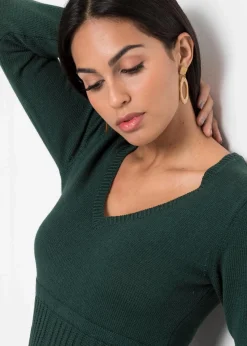 bonprix Bekleidung·Umstandsmode|Bekleidung·Pullover & Strickjacken^Strickkleid tiefgrün