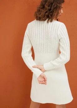 bonprix Bekleidung·Umstandsmode|Kleider^Strickkleid wollweiß