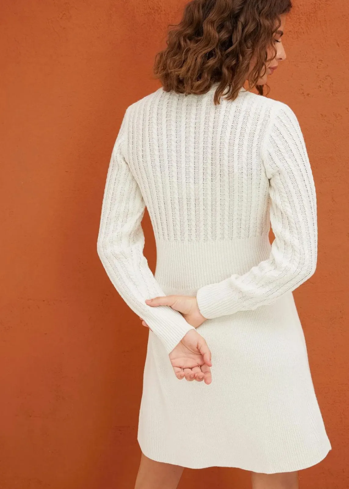 bonprix Bekleidung·Umstandsmode|Kleider^Strickkleid wollweiß