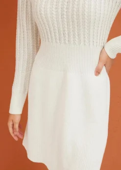 bonprix Bekleidung·Umstandsmode|Kleider^Strickkleid wollweiß