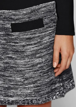 bonprix Strickmode|Kleider^Strickkleid schwarz/grau meliert