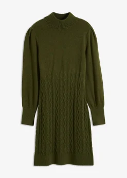bonprix Strickmode|Kleider^Strickkleid khaki