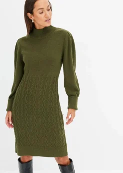 bonprix Strickmode|Kleider^Strickkleid khaki