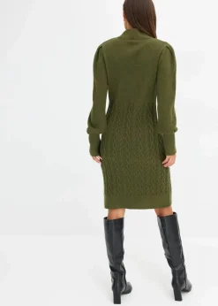 bonprix Strickmode|Kleider^Strickkleid khaki