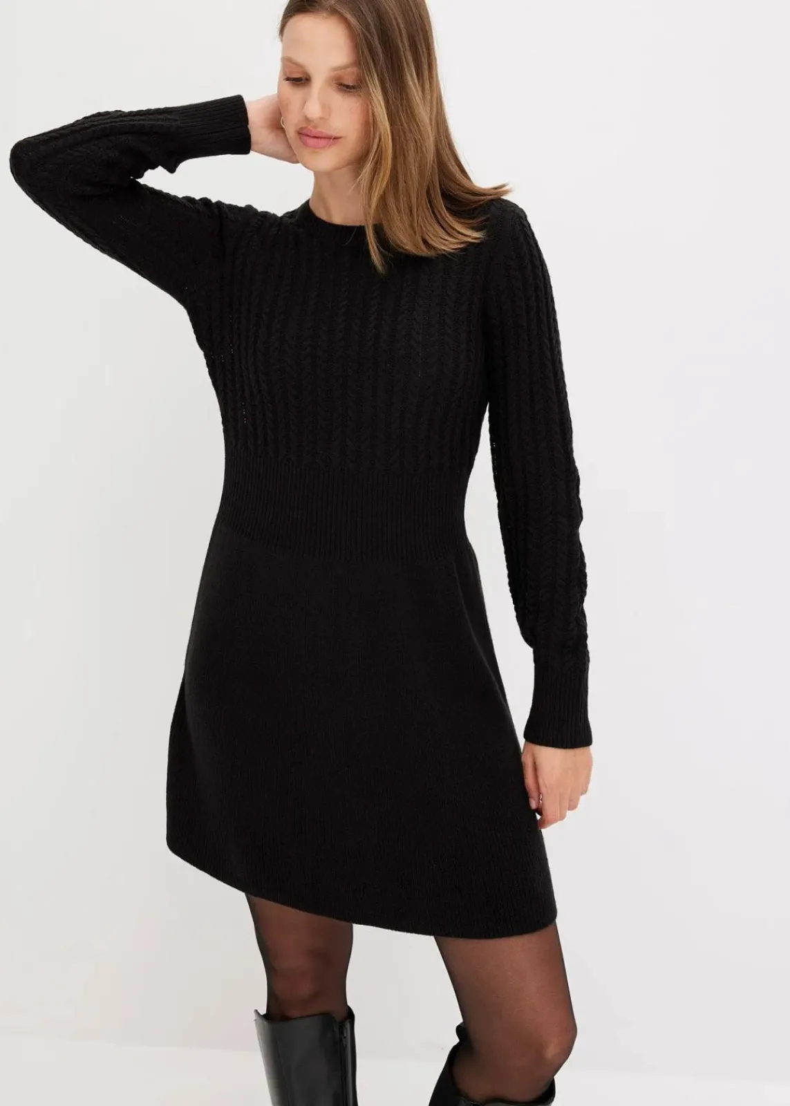bonprix Bekleidung·Umstandsmode|Kleider^Strickkleid schwarz
