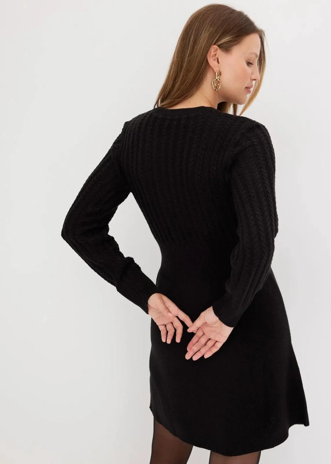 bonprix Bekleidung·Umstandsmode|Kleider^Strickkleid schwarz