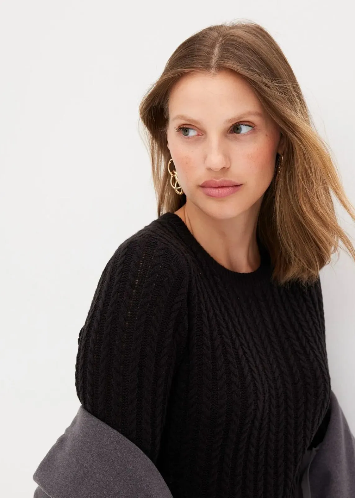 bonprix Bekleidung·Umstandsmode|Kleider^Strickkleid schwarz