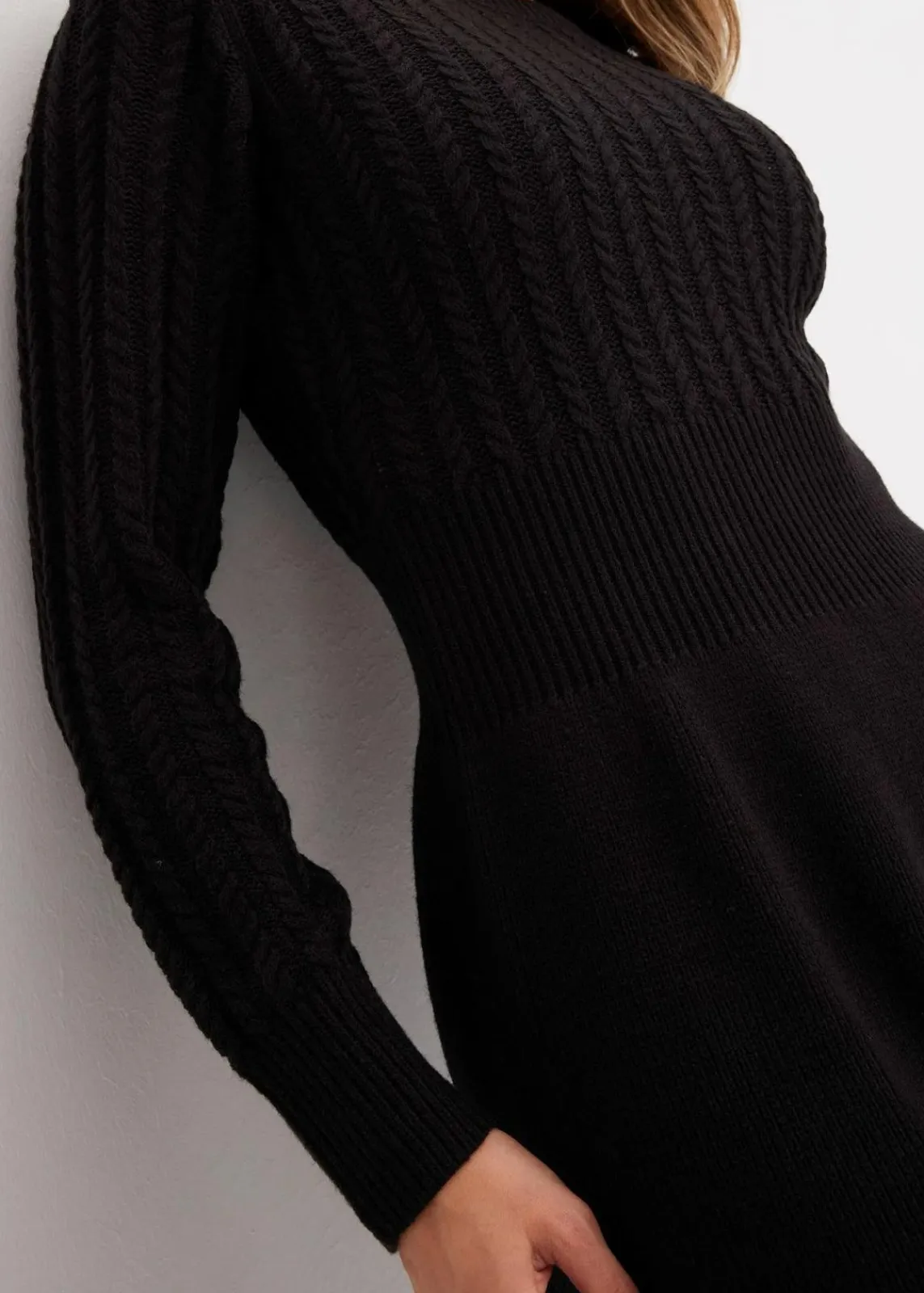 bonprix Bekleidung·Umstandsmode|Kleider^Strickkleid schwarz