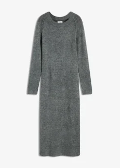 bonprix Strickmode|Kleider^Strickkleid anthrazit meliert meliert