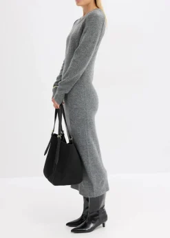 bonprix Strickmode|Kleider^Strickkleid anthrazit meliert meliert
