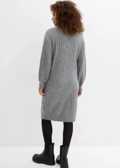 bonprix Bekleidung·Umstandsmode|Bekleidung·Pullover & Strickjacken^Strickkleid grau meliert