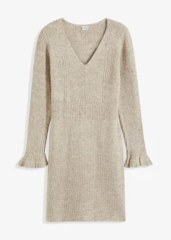 bonprix Kleider|Strickmode^Strickkleid sand meliert