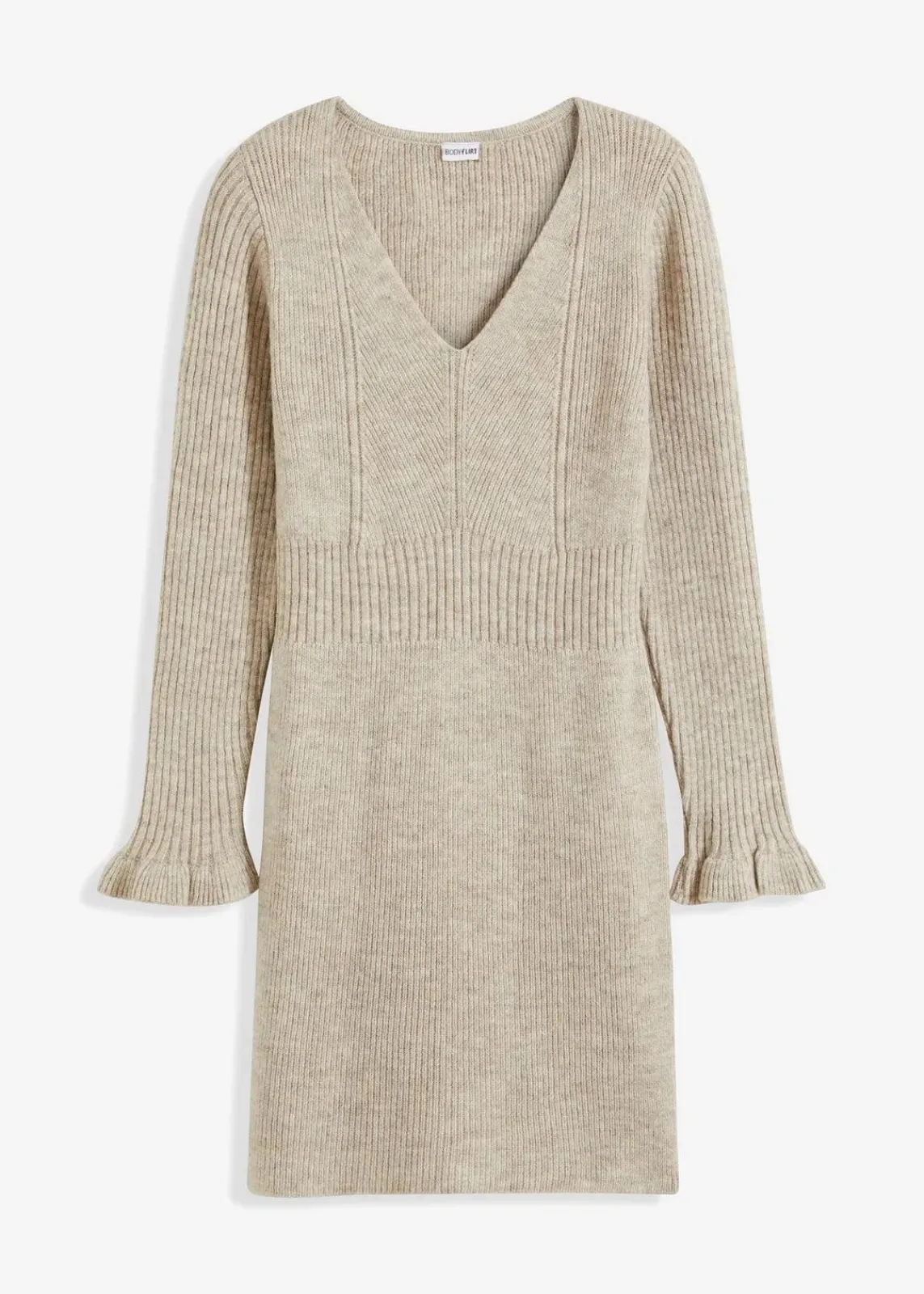 bonprix Kleider|Strickmode^Strickkleid sand meliert