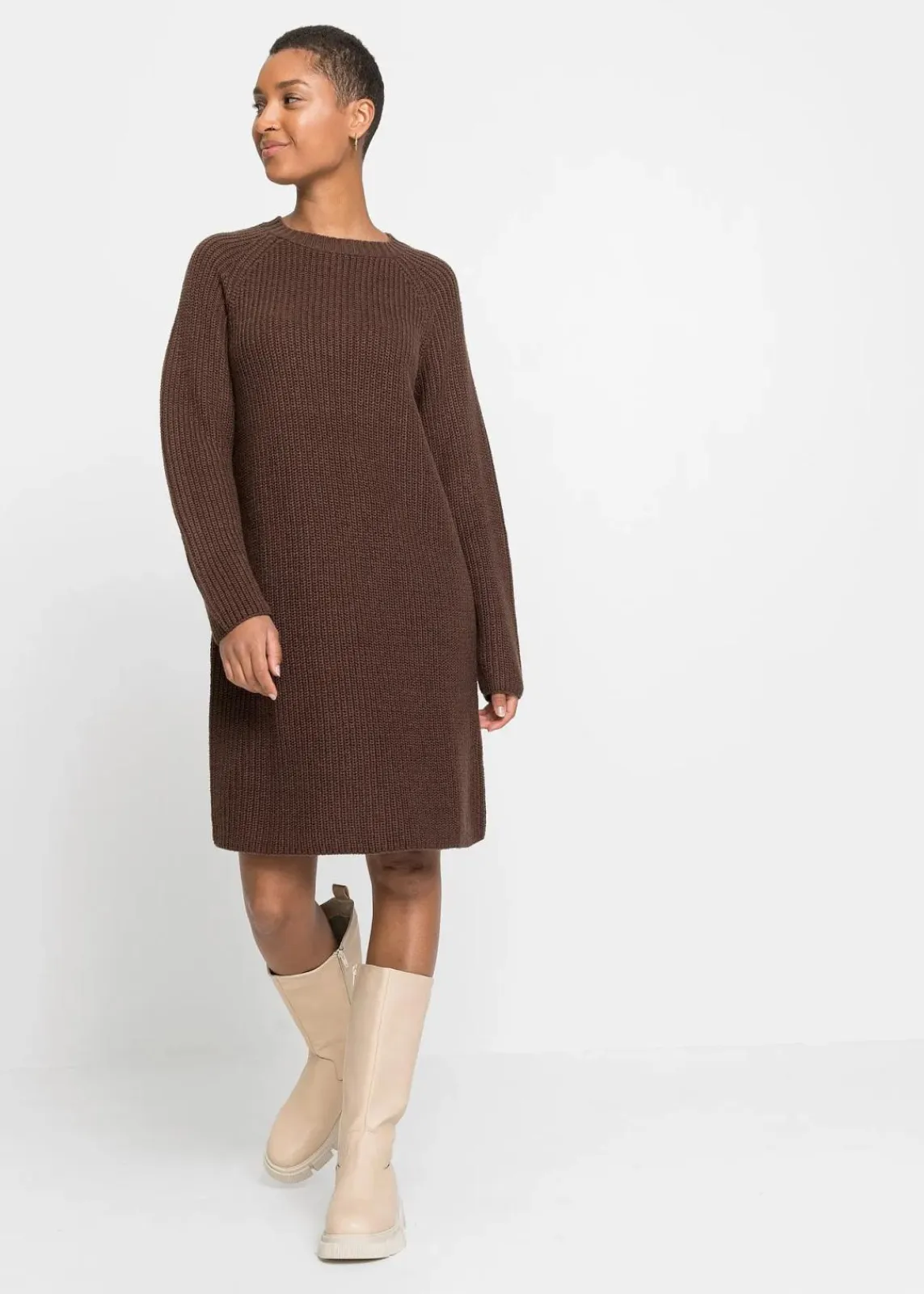 bonprix Bekleidung·Umstandsmode|Strickmode^Strickkleid braun