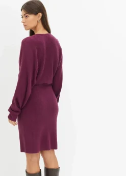 bonprix Nachhaltigere Materialien|Bekleidung·Pullover & Strickjacken^Strickkleid aus Viskose-Mix aubergine
